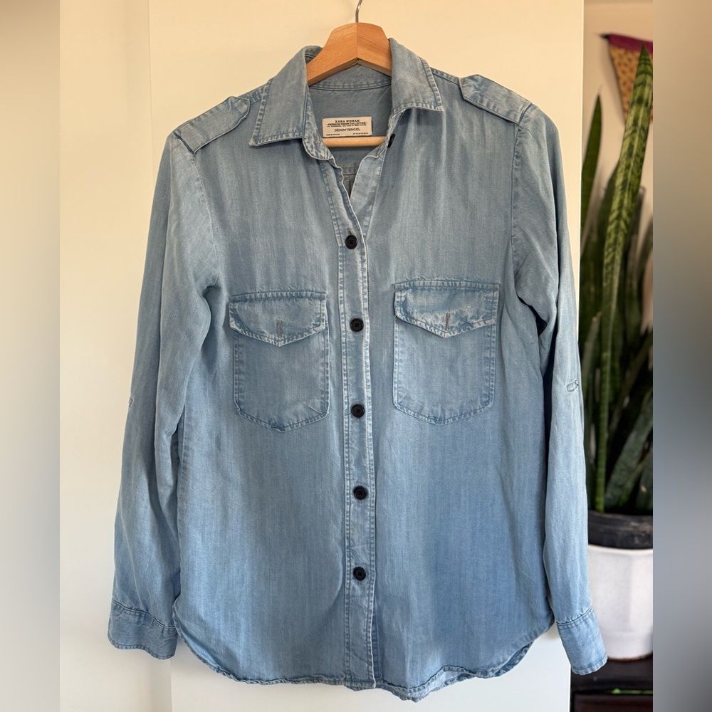 Zara Light Blue Button Down Shirt